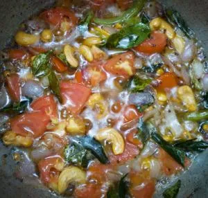 frying of veggis rava upma