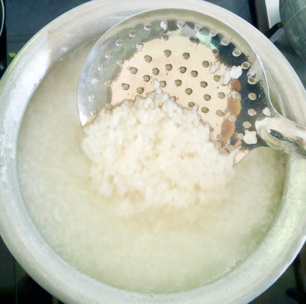 adding rice to ragi sankati