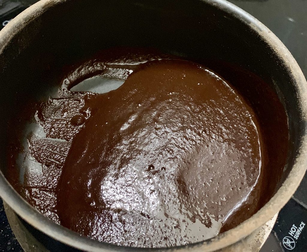 mixing of homemade chocolate